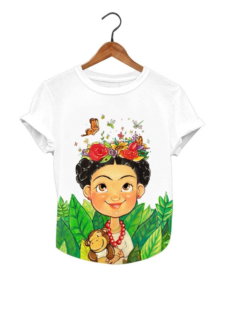 gifts for girls. T-shirt with design Frida Cartoon for girls cumpea\u00f1os infantil girl