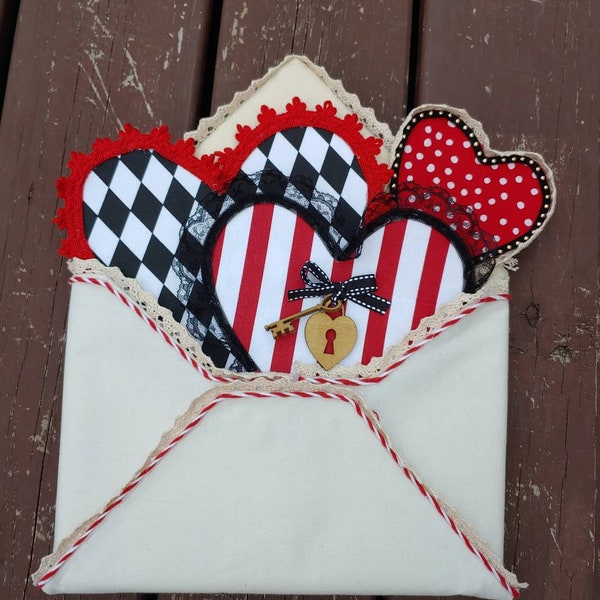 Sending my love letters, love letter wreath attachment, heart attachments, Valentine's wreath, letter with hearts