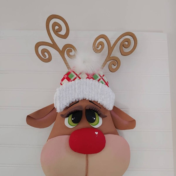 Rudy the Reindeer, reindeer wreath attachment, Christmas, winter animal, Santa's main man