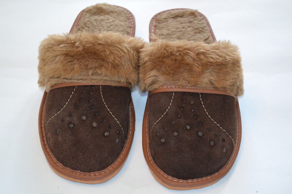 Cushion Walk Ladies Real Suede Leather Faux Sheepskin Fur Lined Moccasin Slippers Size 4-8 