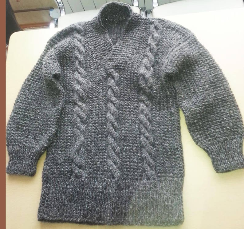 Hand Knit Men's Authentic 100 Sheep Wool Sweater Pullover Etsy UK