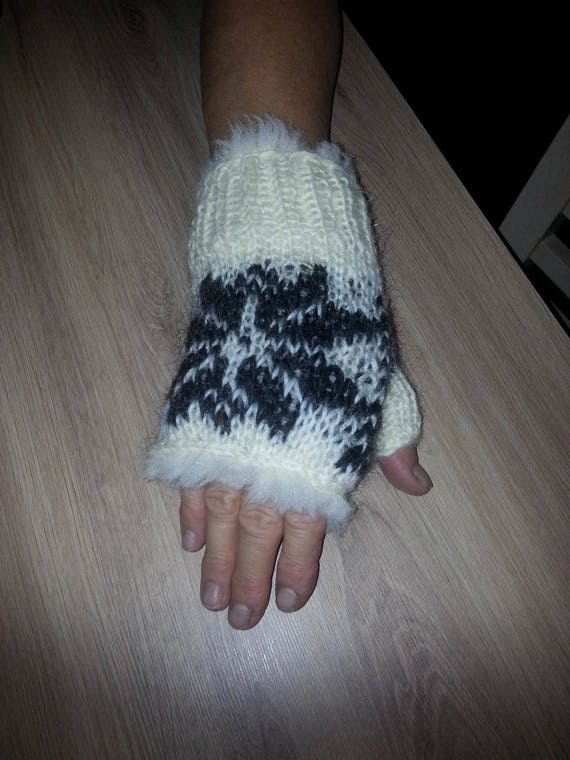 Men's GLOVES RIBBED 100% SHEEP WOOL HOMEMADE Russian craft warm soft Men's GLOVES RIBBED 100% SHEEP WOOL HOMEMADE Russian craft warm soft