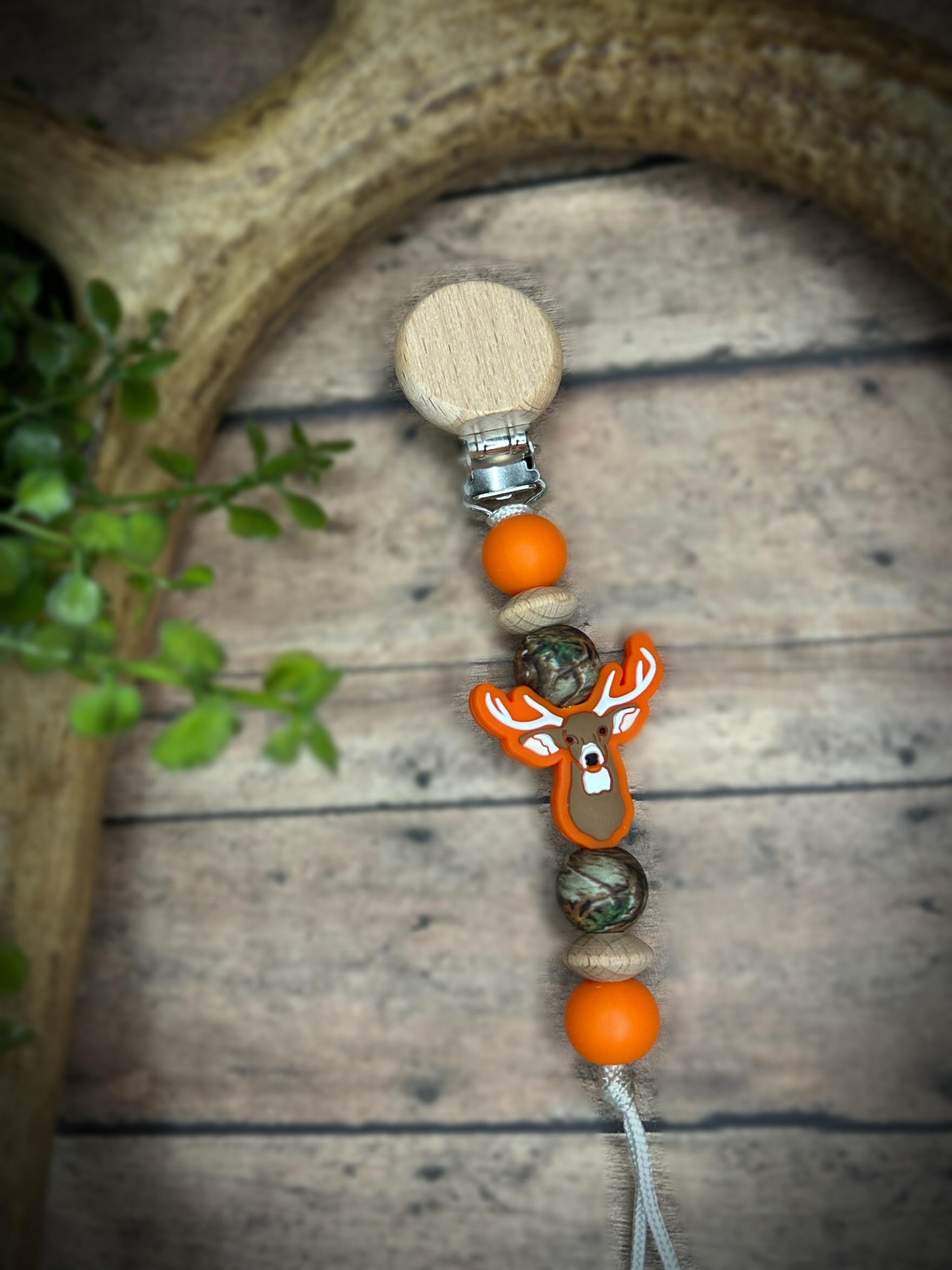Hunting Pacifier Custom Pacifier Clip, Deer, Camo, Orange, Keepsake, Gift, Baby Shower ...