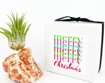 Bestes Weihnachtsgeschenk für Mama, roter Calcit-Kristallluftpflanzenhalter, einzigartiges Geschenk für sie, beinhaltet gesunde Pflanze und frohe Weihnachtsgeschenkbox