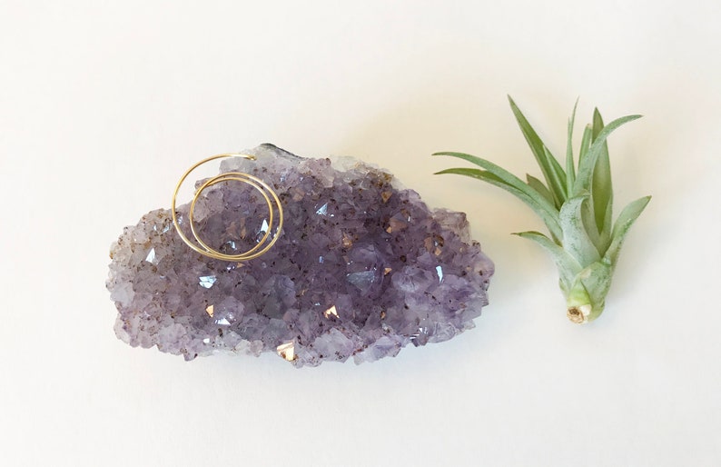 Large Amethyst Air Plant Holder Zen Garden Decor Home Etsy