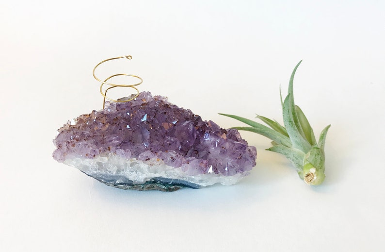 Large Amethyst Air Plant Holder Zen Garden Decor Home Etsy