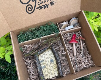 Fairy Home Starter Kit- Yellow Natural Door, Fairy door, gnome door