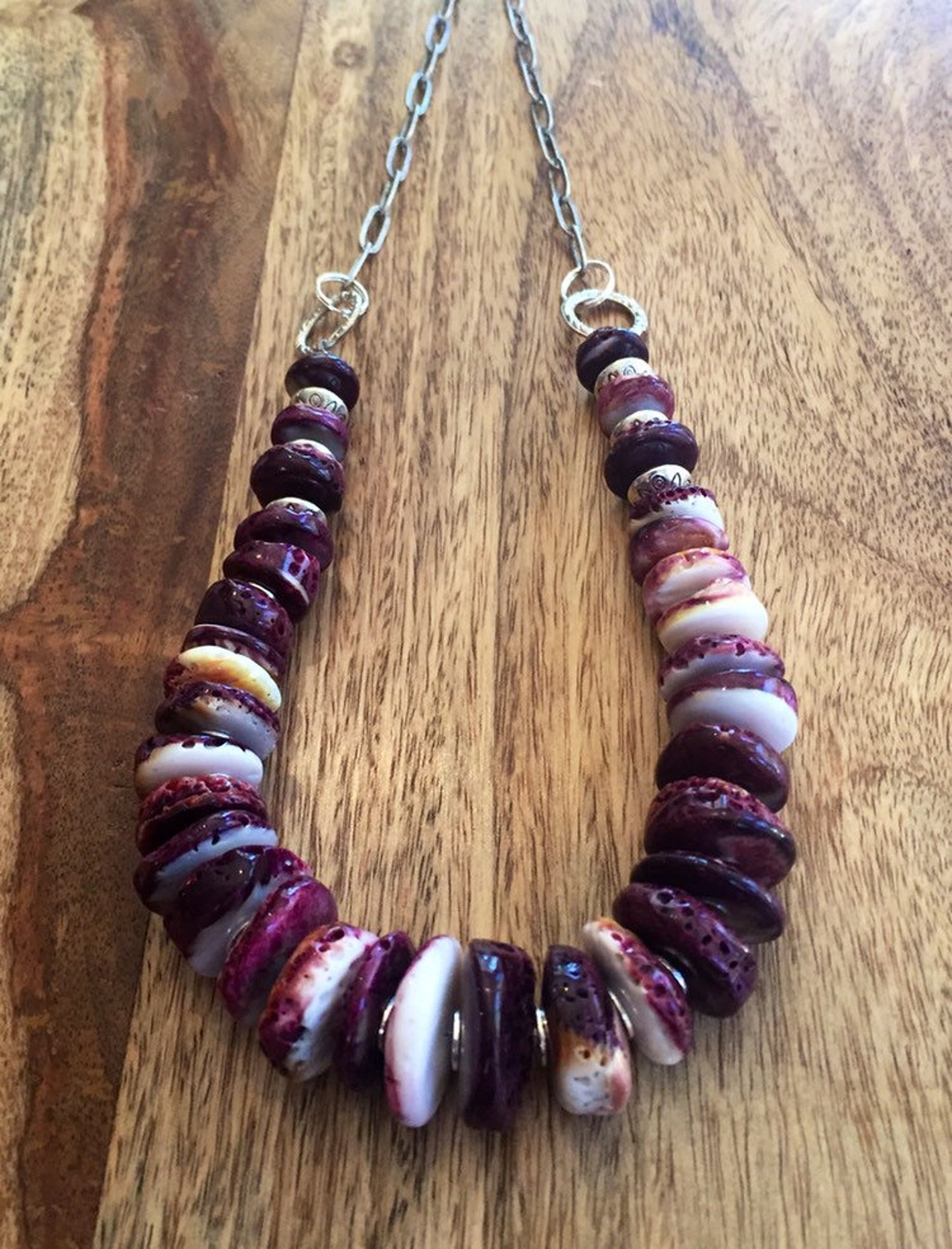 431 Massive Purple Spiny Oyster Necklace Etsy