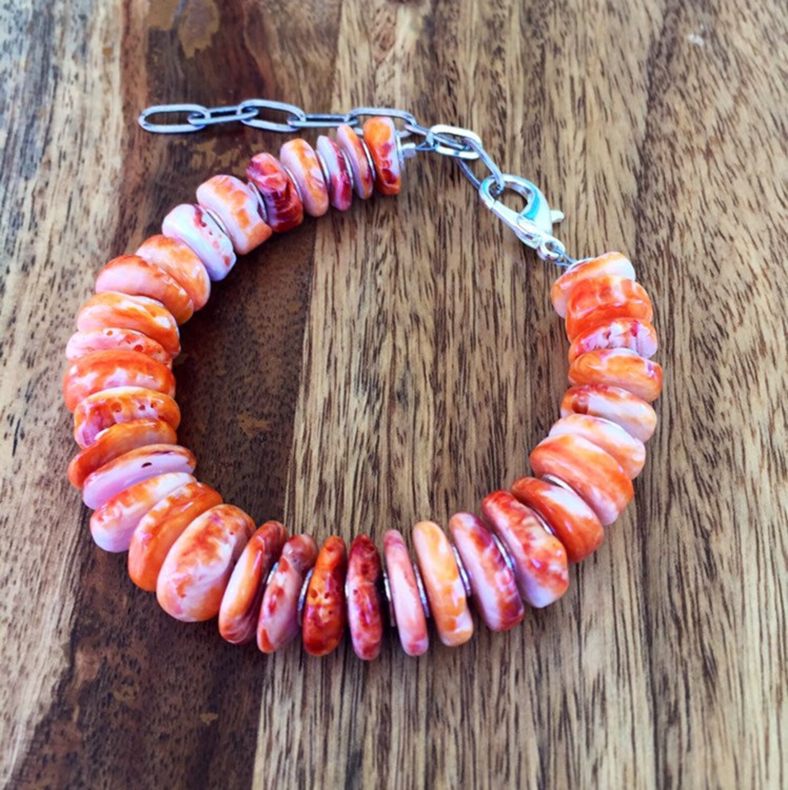 orange spiny oyster bracelet