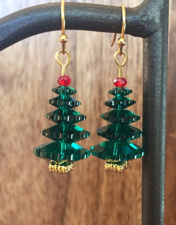 269 Swarovski Christmas Tree Earrings - Etsy