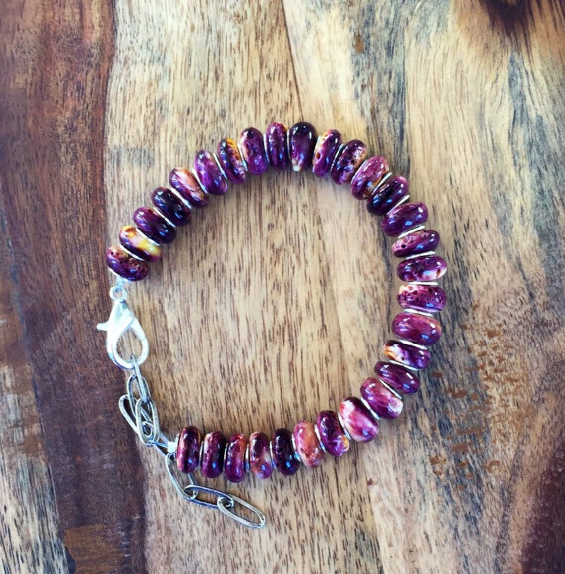 540 Premium Purple Spiny Oyster Bracelet Etsy