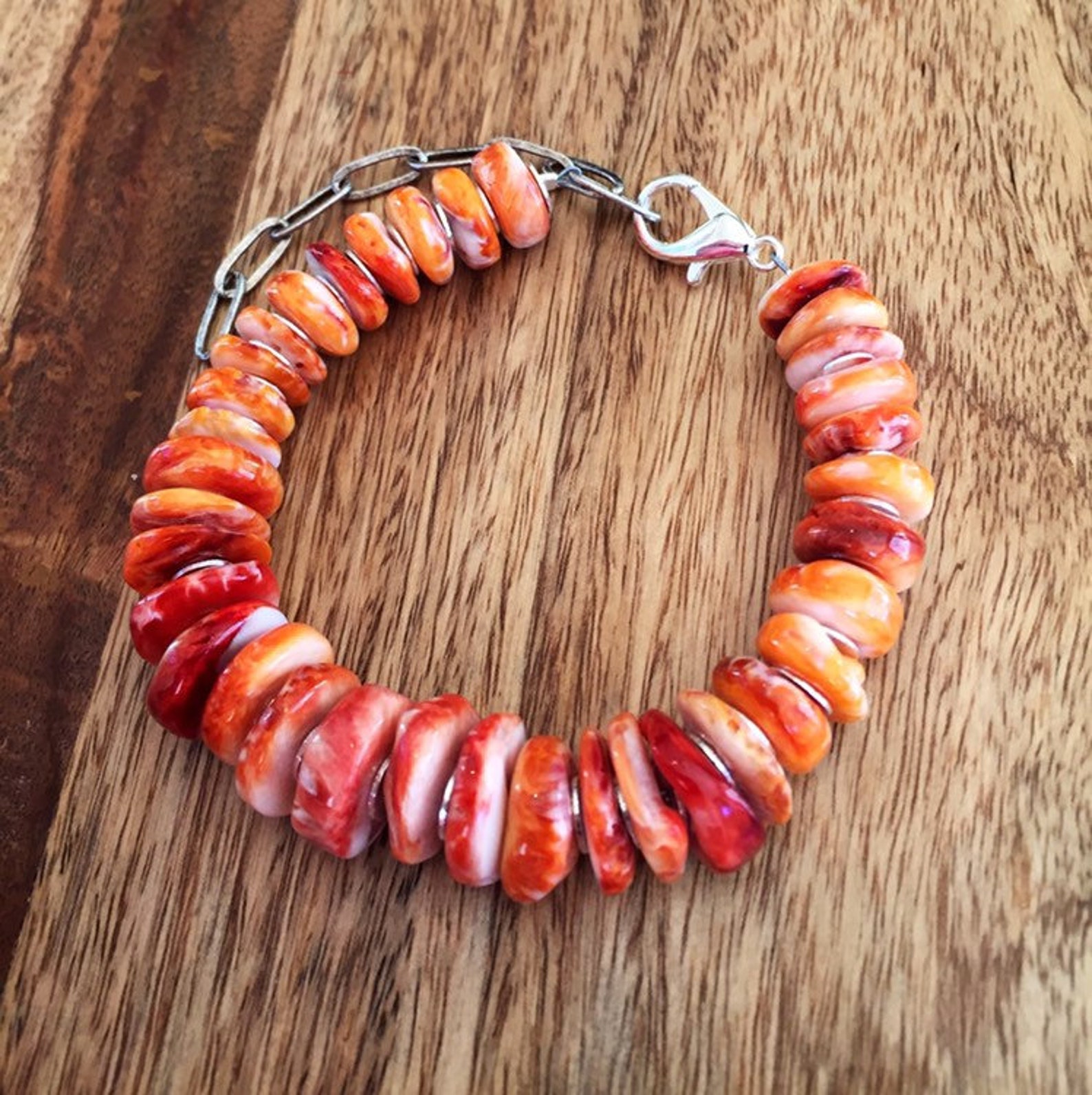 orange spiny oyster bracelet