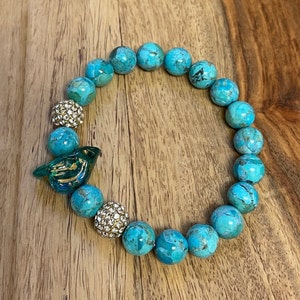 ⭐️HTC⭐️スターバーストTURQUOISE⭐️ブラックレザー(茶芯)⭐️34インチ HTC(Hollywood Trading Company) Bracelet #D Turquoise 0.75