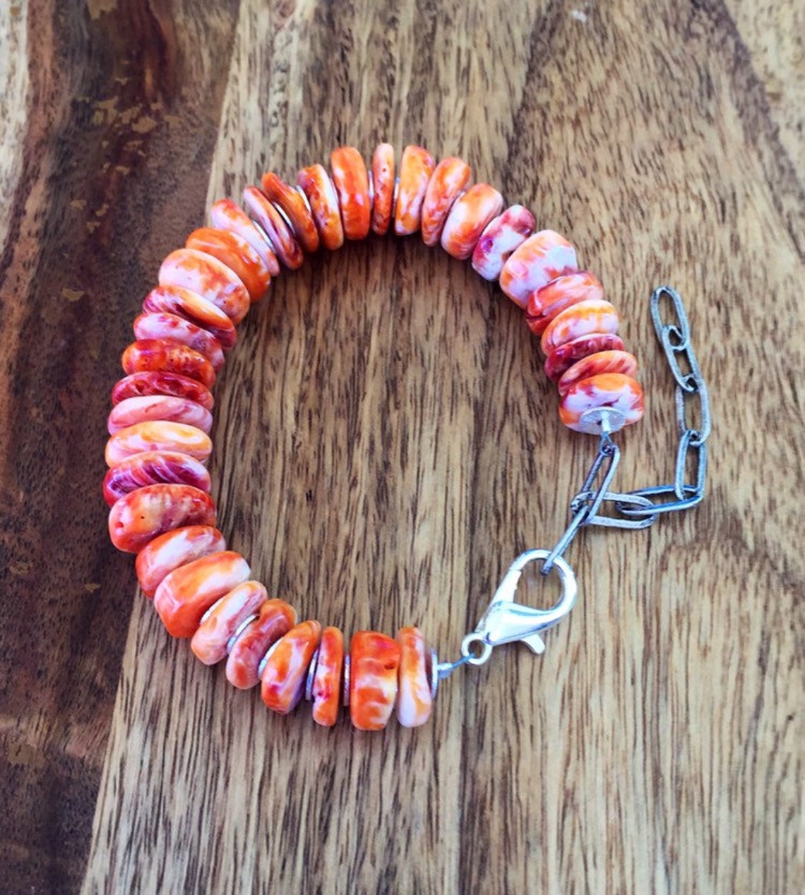 orange spiny oyster bracelet