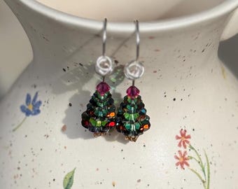 1578 - Orecchini Swarovski a forma di albero di Natale