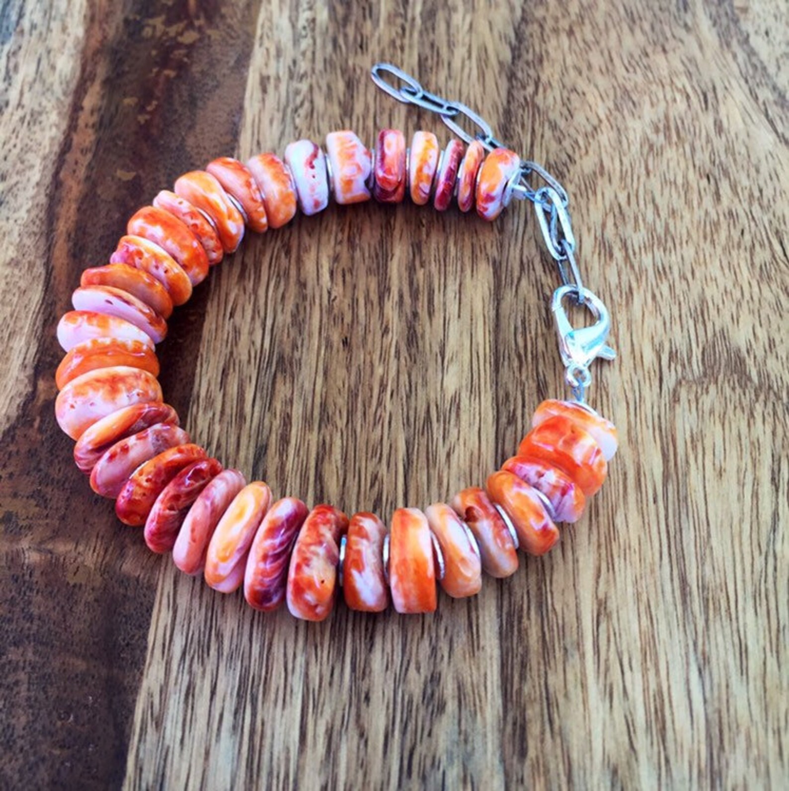 orange spiny oyster bracelet