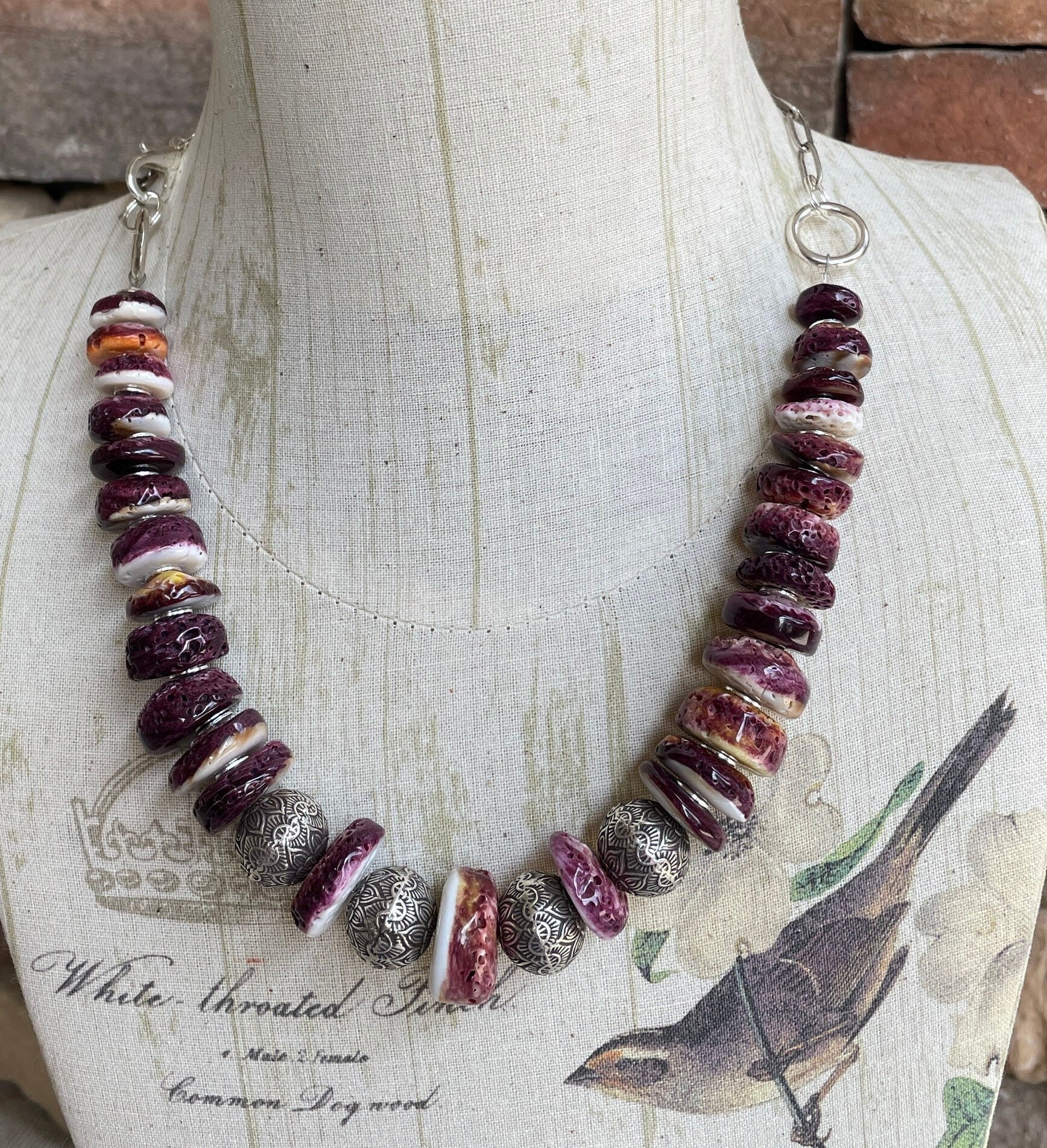 440 Massive Purple Spiny Oyster Necklace Etsy