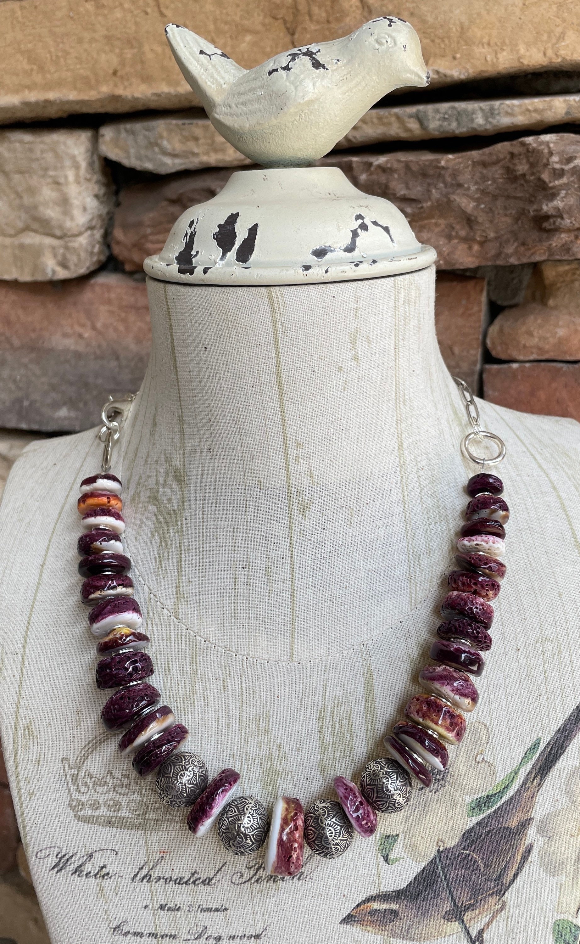 440 Massive Purple Spiny Oyster Necklace Etsy