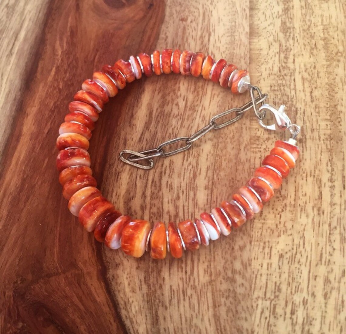 orange spiny oyster bracelet