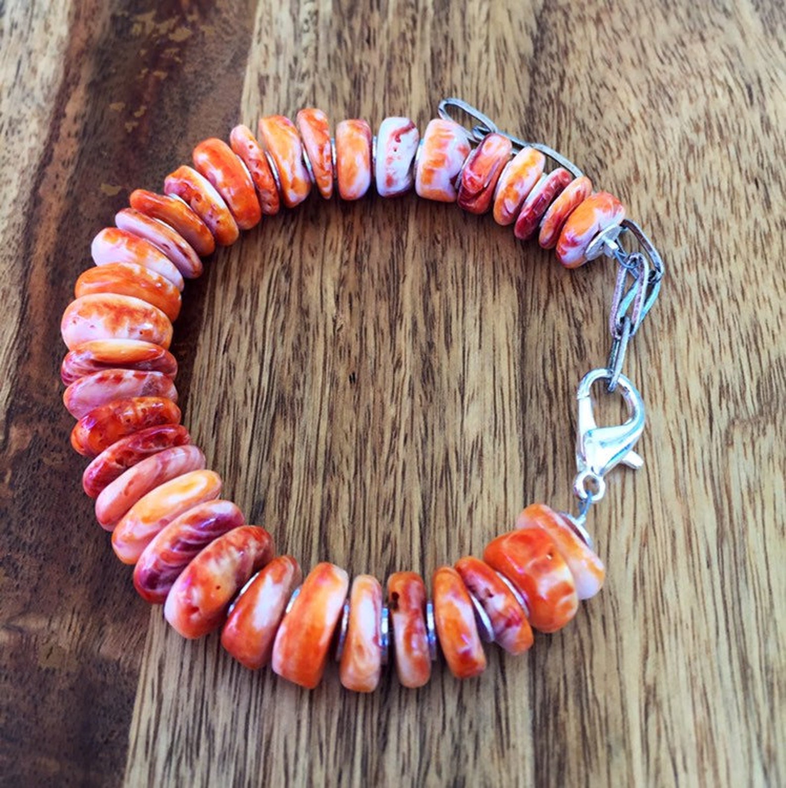 orange spiny oyster bracelet
