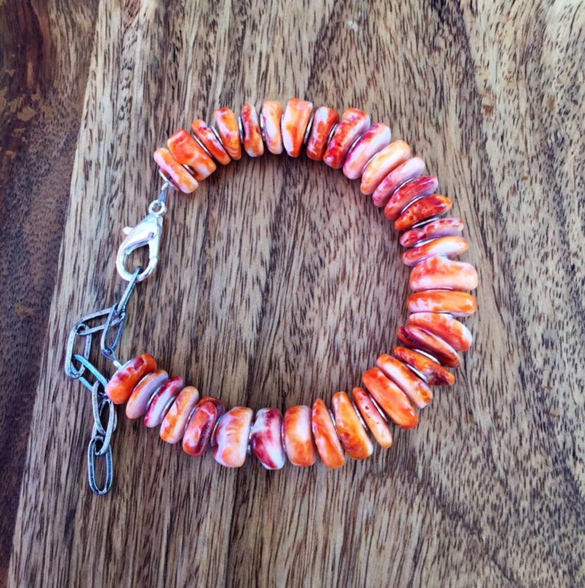 orange spiny oyster bracelet