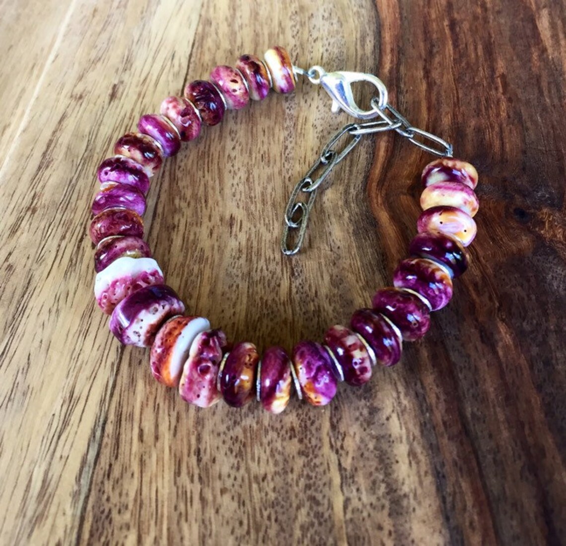 500 Purple Spiny Oyster Bracelet Etsy