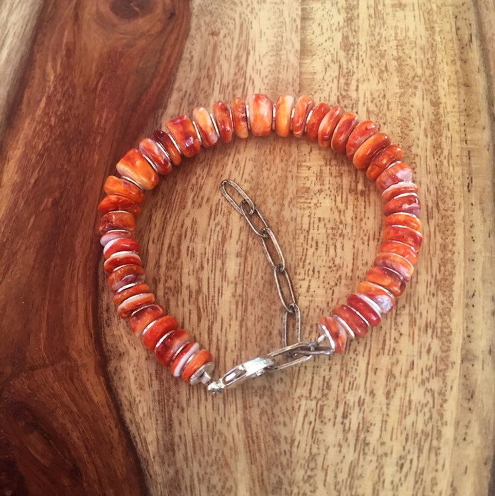 orange spiny oyster bracelet