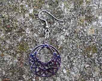 Silver Circle Lace Filigree Earrings