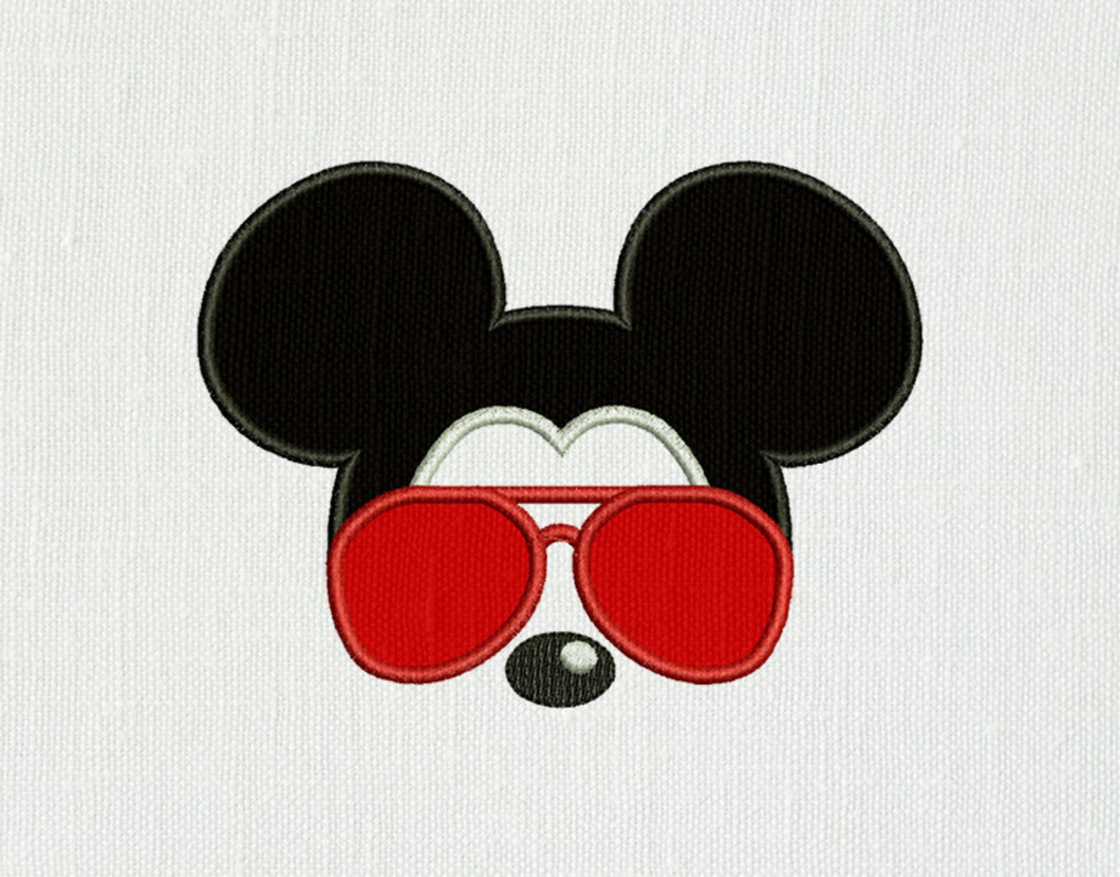 Mickey Mouse With Glasses Applique design dst exp hus pes Etsy