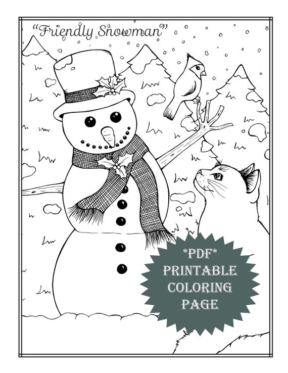 PDF Printable coloring page coloring book winter activities