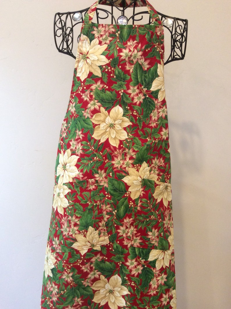 Apron CHRISTMAS Flowers Full Apron Handmade Free Shipping