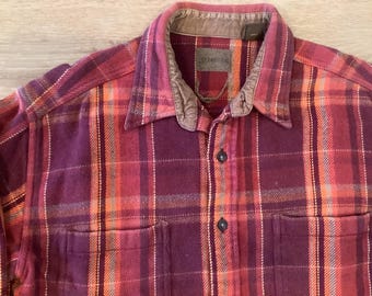 Vintage 90's ST JOHN'S Bay Heavyweight Plaid Flannel Shirt Size