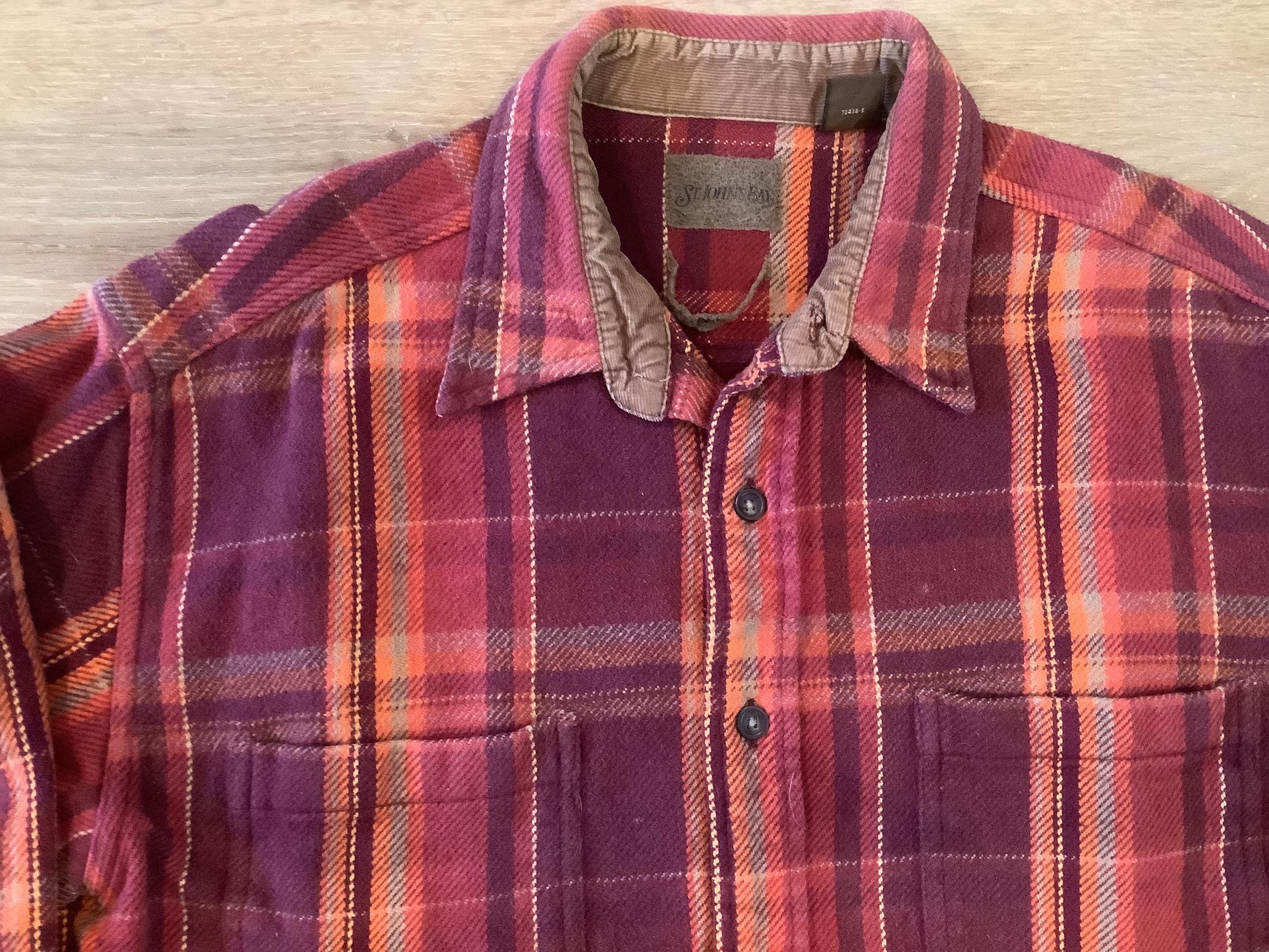 Vintage 90's ST JOHN'S Bay Heavyweight Plaid Flannel Shirt Size