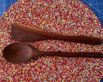 MANAZANITA  Handmade Kitchen Utensil Set - 12” Wooden Spoon and Spatula - Made in the USA   Manazanita Wood   Gift Giving