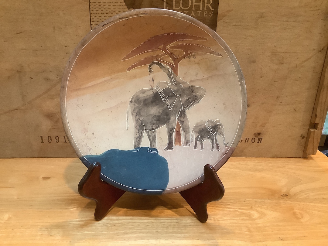 KENYA Soapstone Plate African Travertine Decorative Bowl or Plate