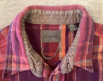 Vintage 90's ST JOHN'S Bay Heavyweight Plaid Flannel Shirt Size