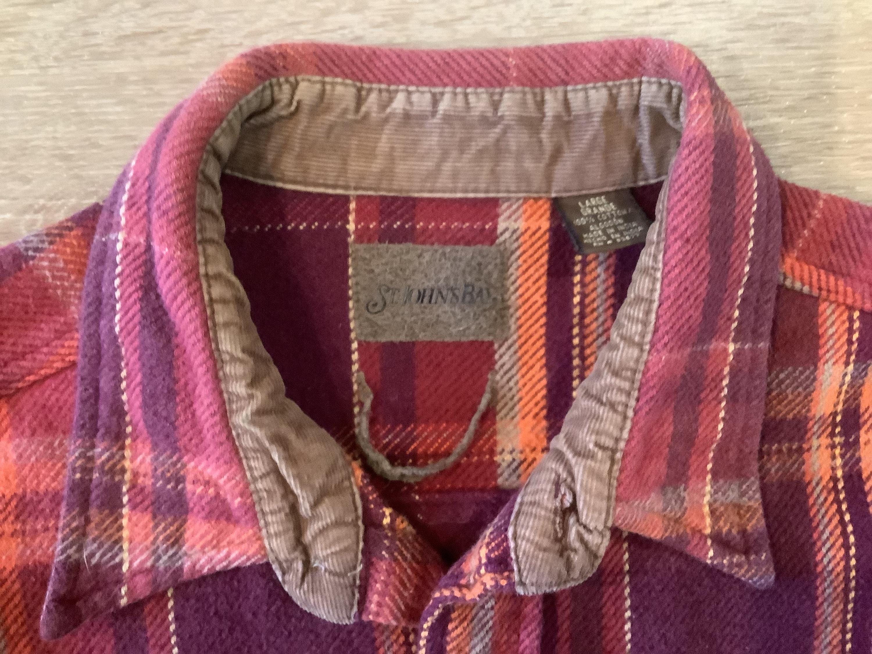 Vintage 90's ST JOHN'S Bay Heavyweight Plaid Flannel Shirt Size