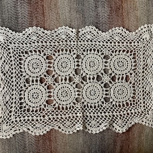 Vintage Lace Dresser/Table Scarf Doily Ecru Rectangle 12” x 20”  Victorian Decor