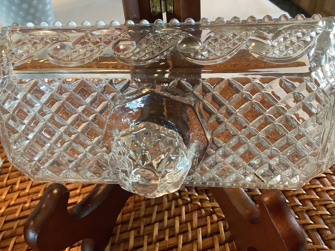 Vintage Avon Glass Covered Butter Dish/ Pressed/ Collectible/ Etsy