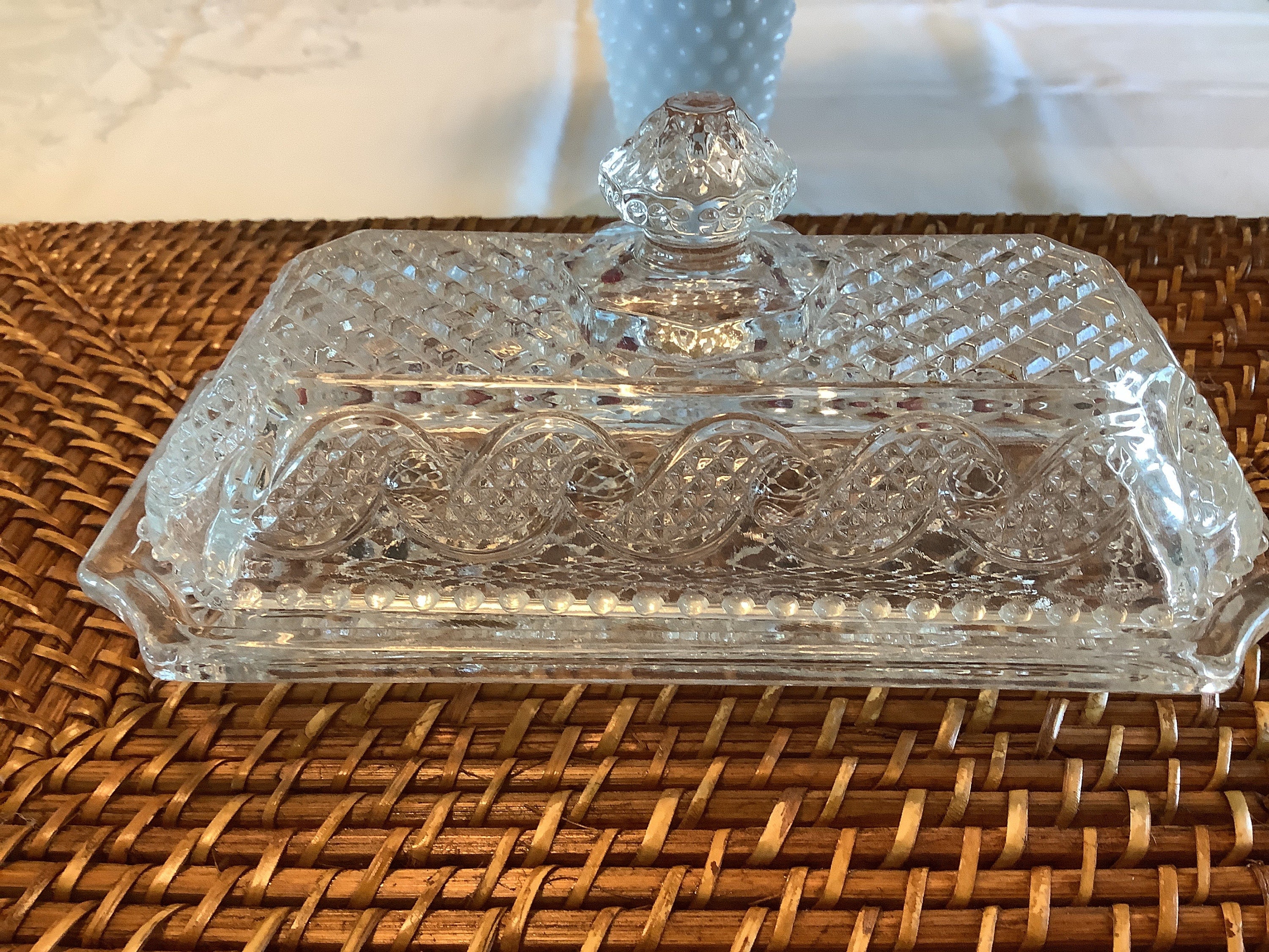 Vintage Avon Glass Covered Butter Dish/ Pressed/ Collectible/ Etsy