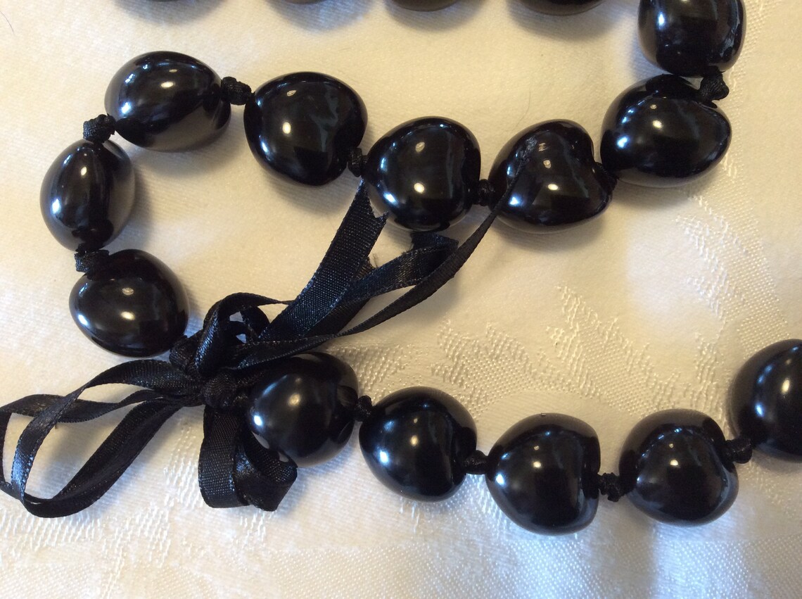 Black Real KUKUI Nut Hawaiian Lei 36 Polynesian Etsy
