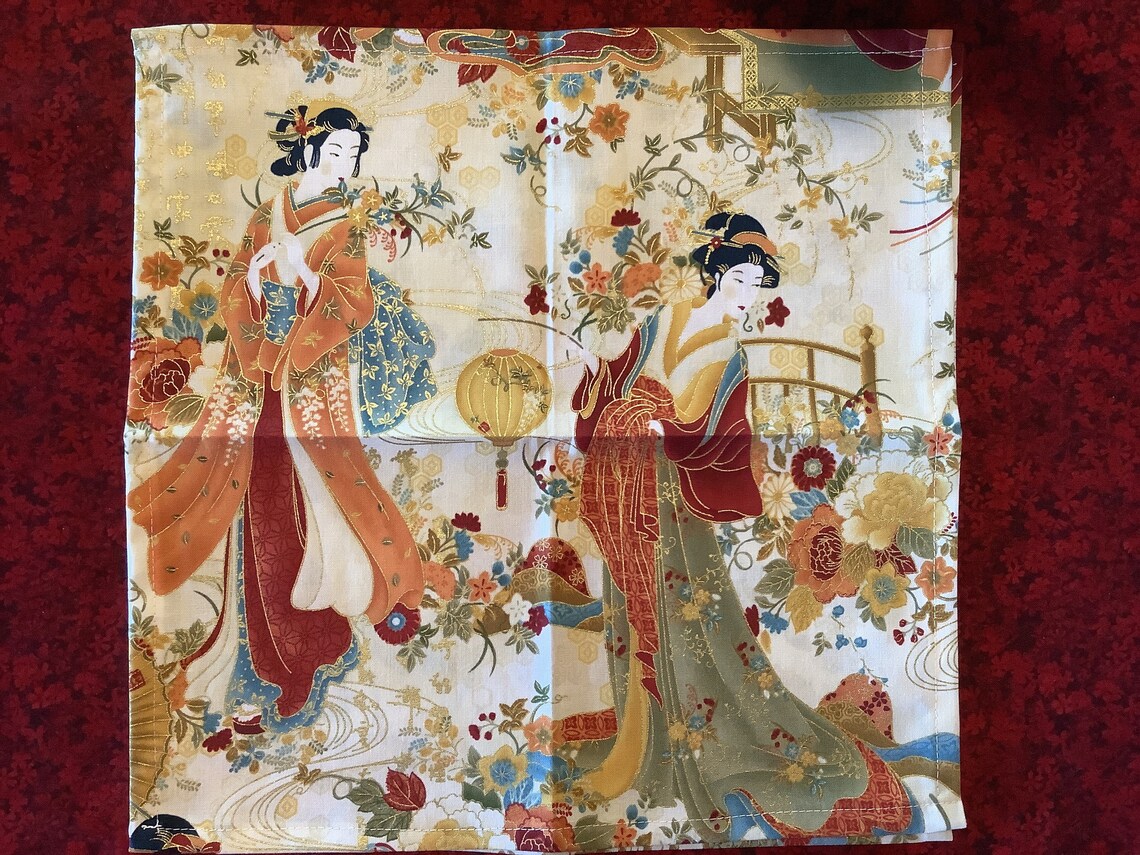6 Geisha Girl Cloth Napkins Asian Cloth Napkins. Premium Etsy