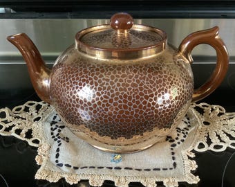 Brown Betty Speckled Teapot - Vintage Teapot - Classic Ceramic Teapot - English Teapot - English Tea Service with Tea Cozy