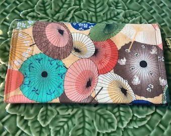 Checkbook Wallet, Checkbook Cover, UMBRELLA Fabric Checkbook, Checkbook Register Holder, Checkbook Cover for Women, Holder  Duplicate Checks