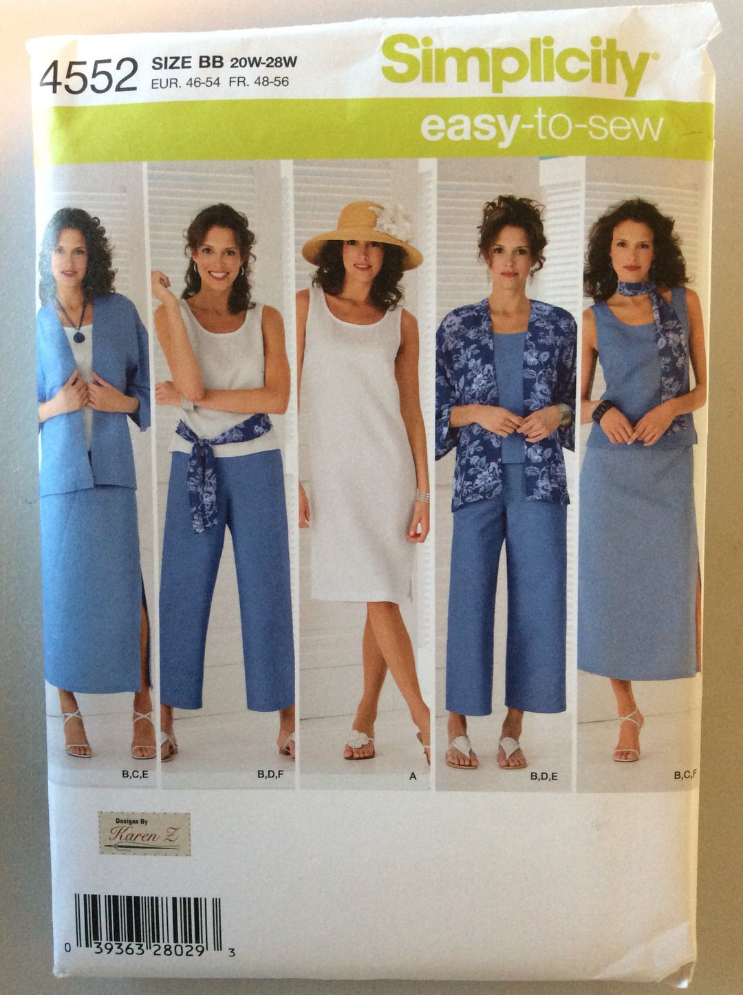 SIMPLICITY 4552 Full Figure Solutions Size BB 20W-28W Easy to - Etsy