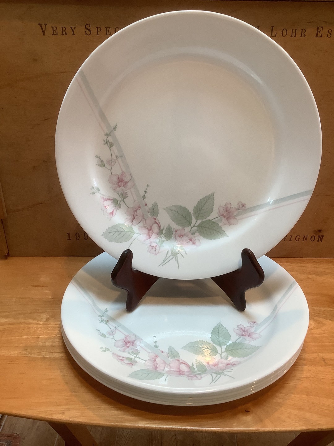 CORELLE by Corning VERANDA Set of 6 Dinner Plates 10 1/4 Excellent