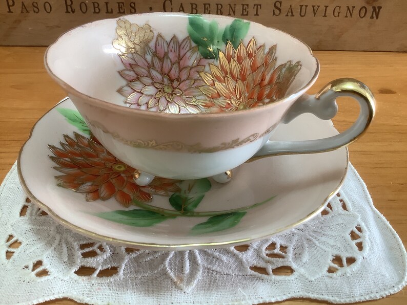 Vintage MERIT China Tea Cup & Saucer Made in Occupied Japan Etsy