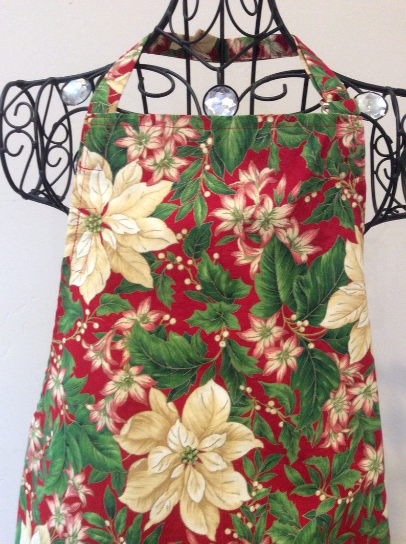 Apron CHRISTMAS Flowers Full Apron Handmade Free Shipping