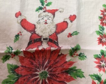 Vintage Linen Tea Towel - Linen Tea Towel - Holiday  Tea Towel - Christmas Tea Towel, Decorative Tea Towel, Kitchen