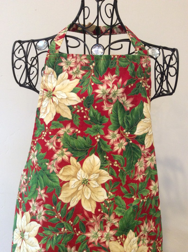 Apron CHRISTMAS Flowers Full Apron Handmade Free Shipping